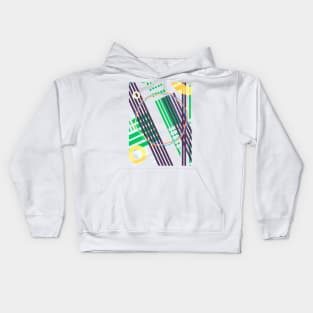 Geometric city illusion abstract Kids Hoodie